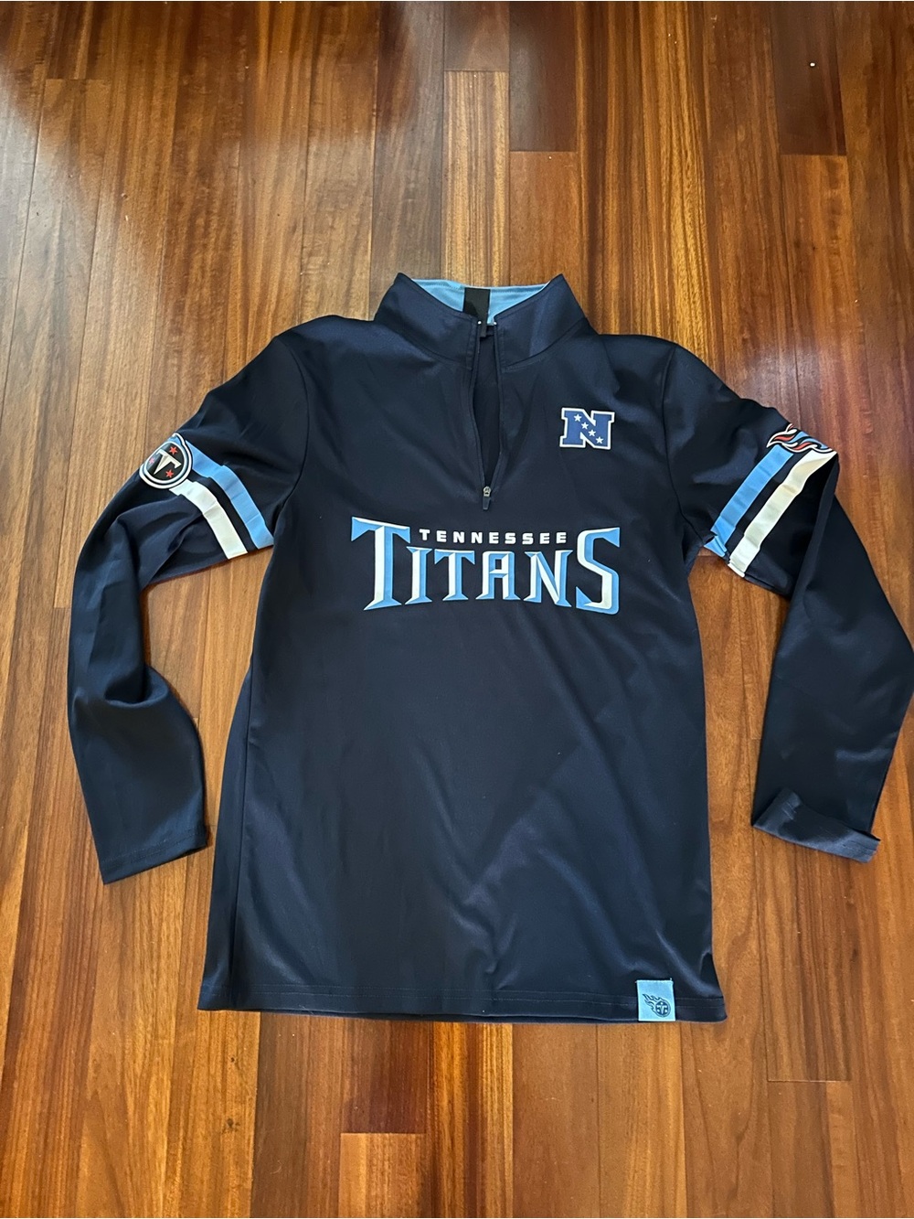 NFL Tennessee Titans Navy and Light Blue Quarter-Zip Pullover